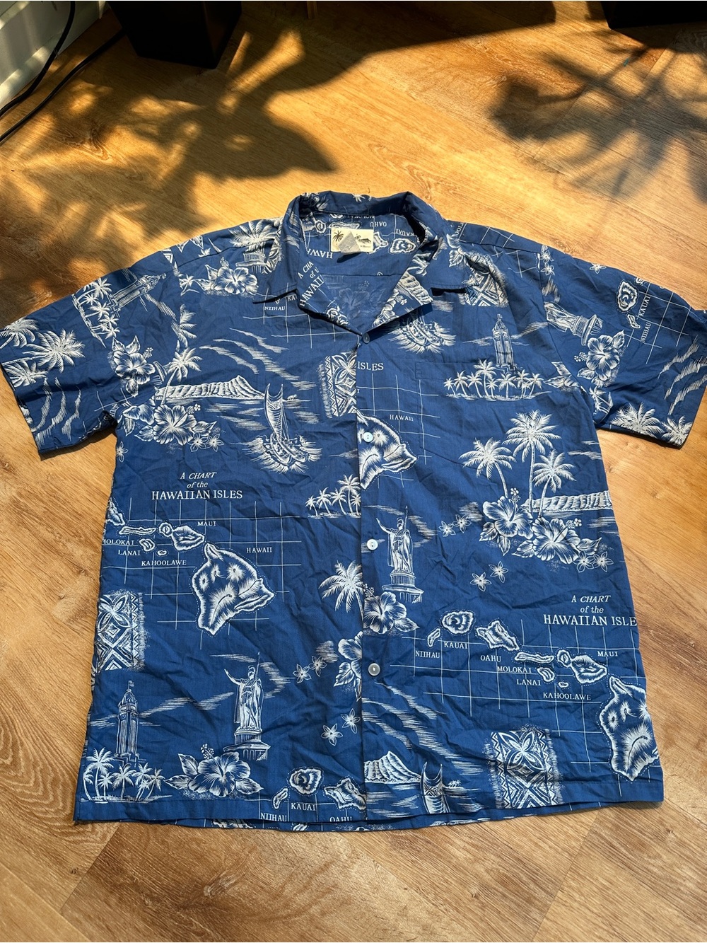 Howie Blue Hawaiian Print Short-Sleeve Shirt